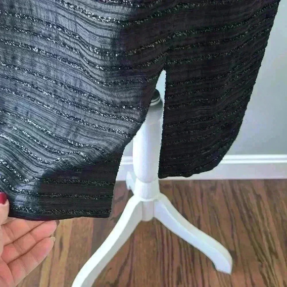 Armani Collezioni black sparkle fully lined dress size 50 with cap sleeves - Picture 5 of 6